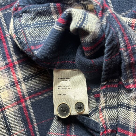 Weatherproof Vintage Men's Plaid Button Down Flannel Shirt Size Large Blue/Red - Picture 3 of 8